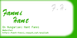 fanni hant business card